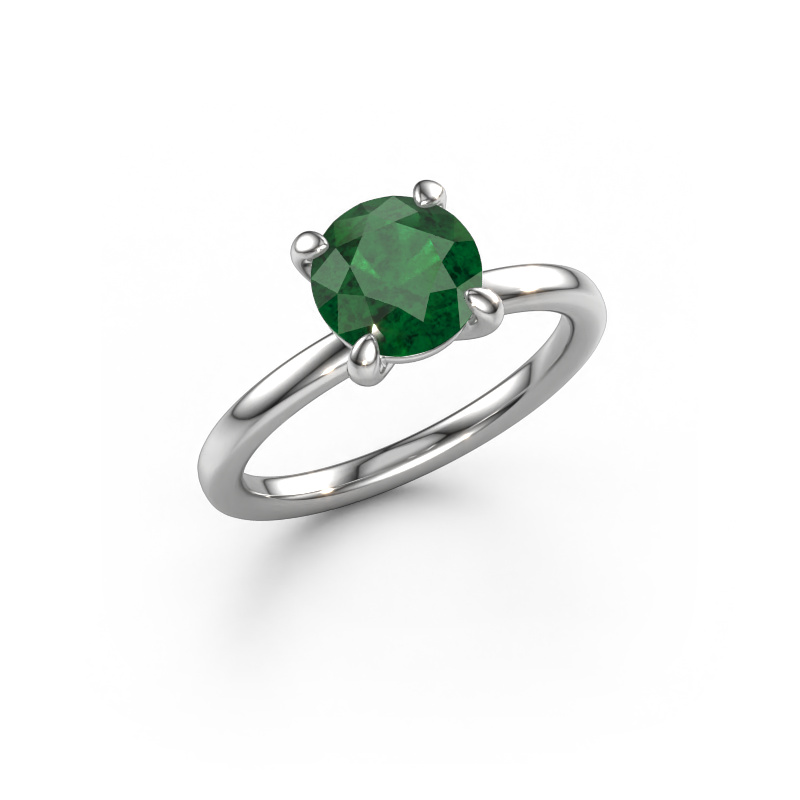 Image of Engagement ring Simone RND 1 950 platinum Emerald 7.3 mm