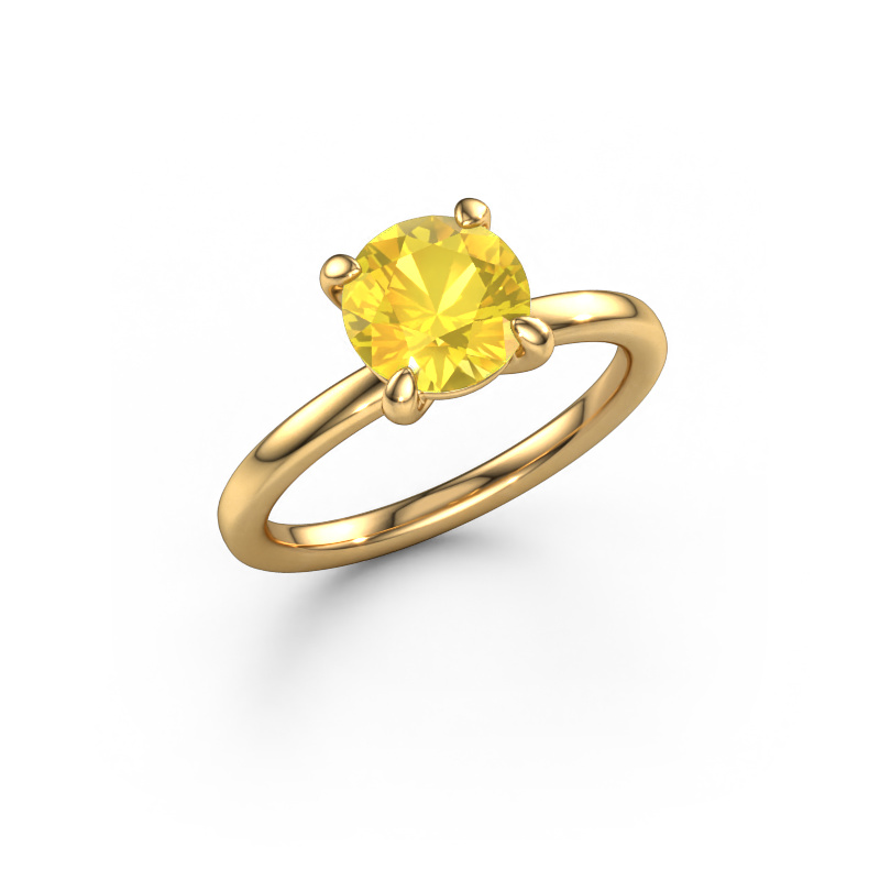 Image of Engagement ring Simone RND 1 585 gold Yellow sapphire 7.3 mm