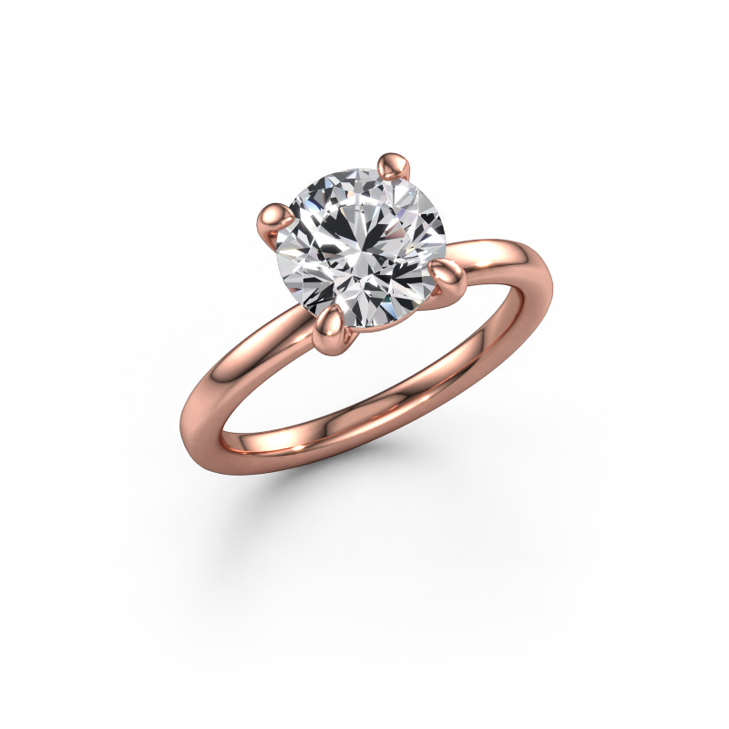 Image de Bague de fiançailles Simone RND 1 585 or rose Diamant synthétique 2.00 crt