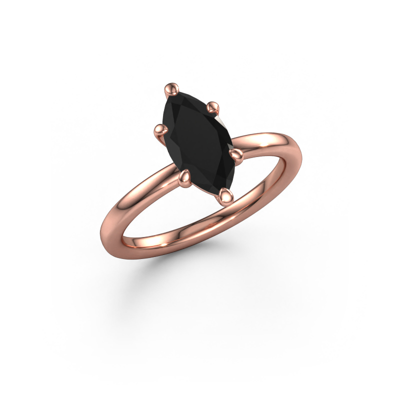 Image de Bague de fiançailles Simone MRQ 1 585 or rose Diamant noir 1.50 crt