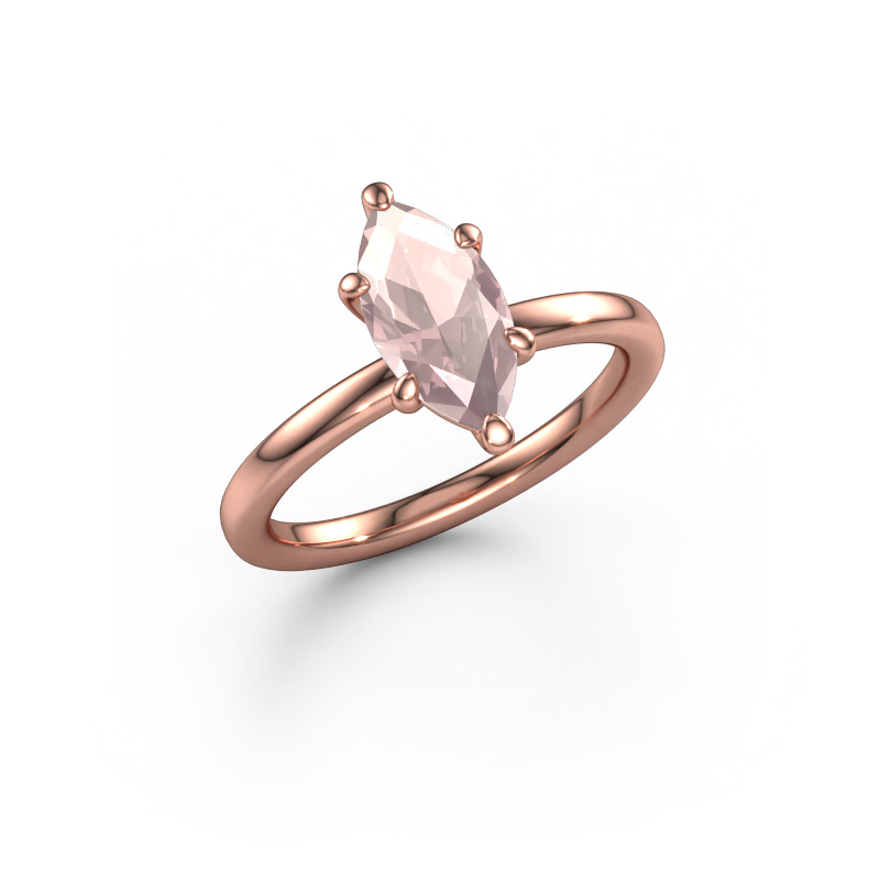 Image of Engagement ring Simone MRQ 1 585 rose gold Morganite champagne 11x5.5 mm
