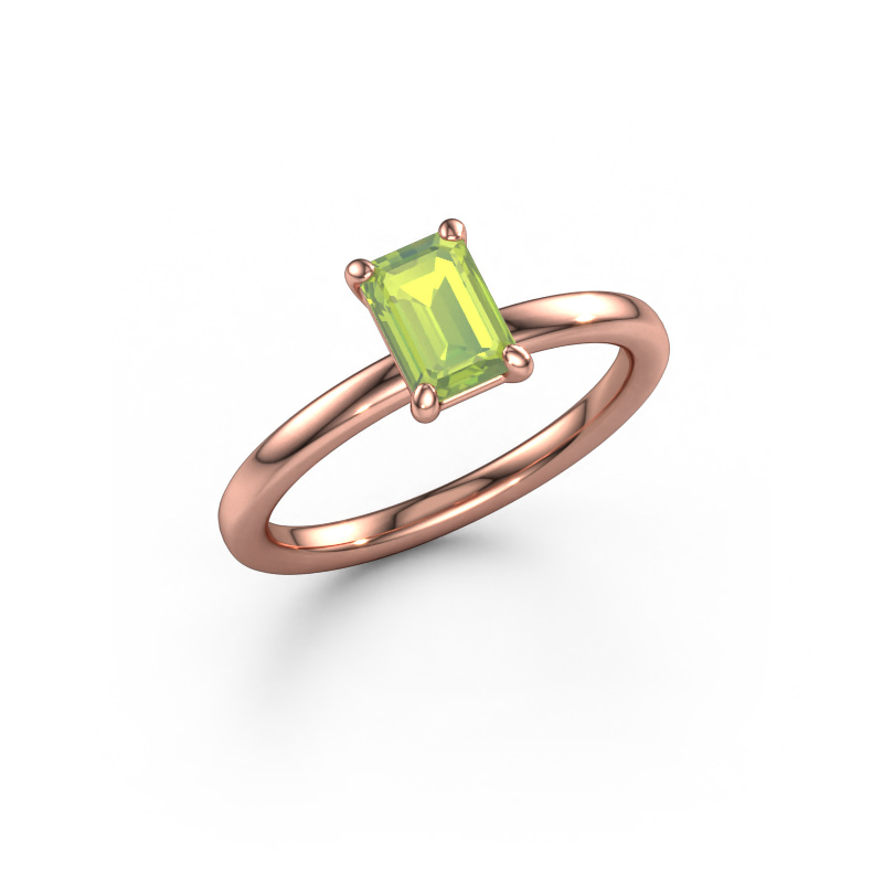 Image of Engagement ring Simone EME 1 585 rose gold Peridot 6.5x4.5 mm