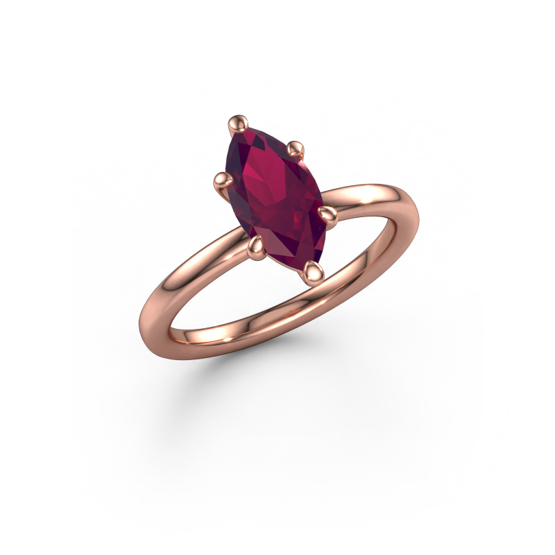 Image of Engagement ring Simone MRQ 1 585 rose gold Rhodolite 11x5.5 mm