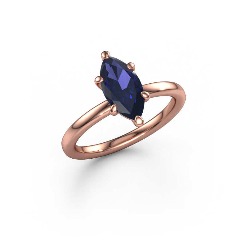 Image of Engagement ring Simone MRQ 1 585 rose gold Sapphire 11x5.5 mm