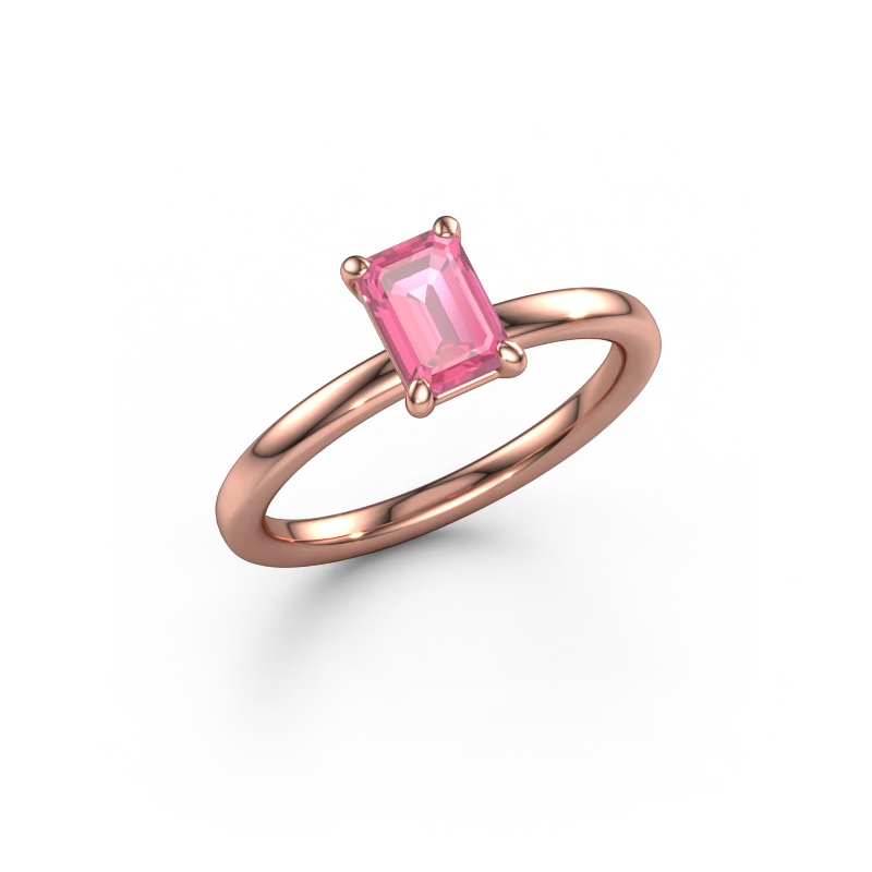 Image of Engagement ring Simone EME 1 585 rose gold Pink sapphire 6.5x4.5 mm