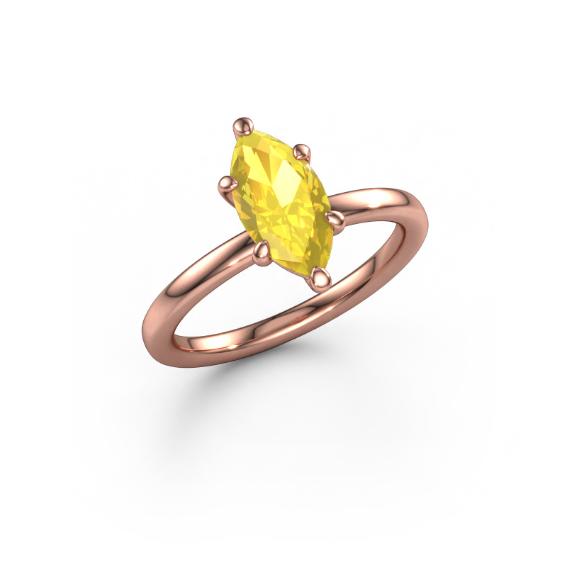 Bild von Verlobungsring Simone MRQ 1 585 Roségold Gelb Saphir 11x5.5 mm
