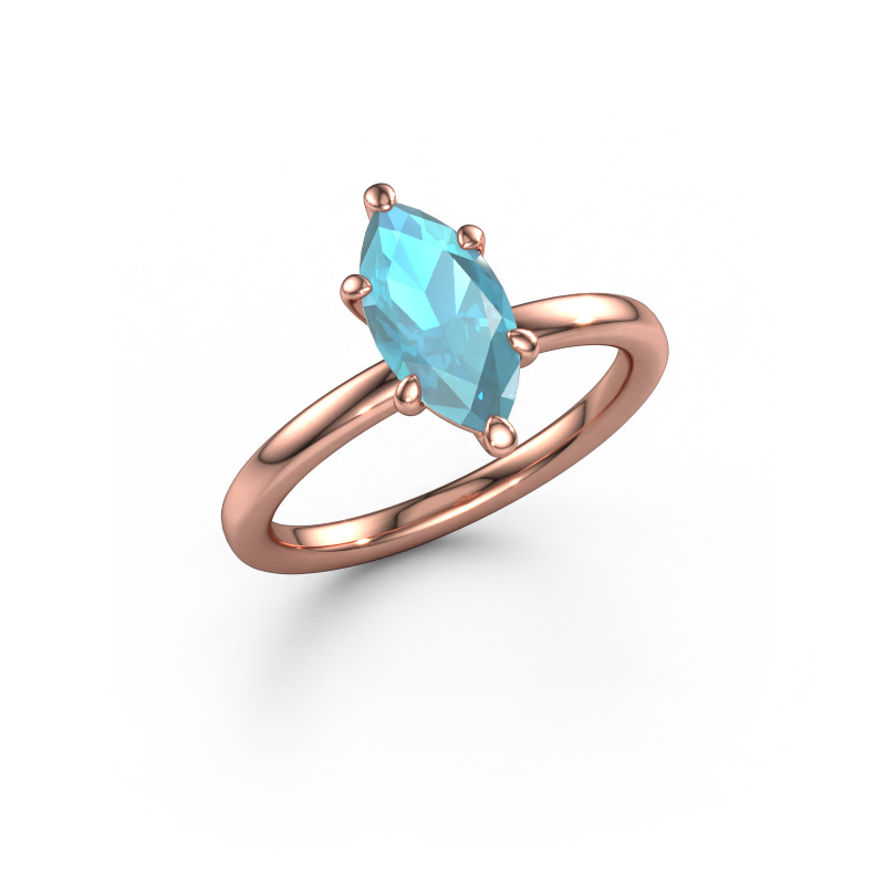 Bild von Verlobungsring Simone MRQ 1 585 Roségold Blau Topas 11x5.5 mm