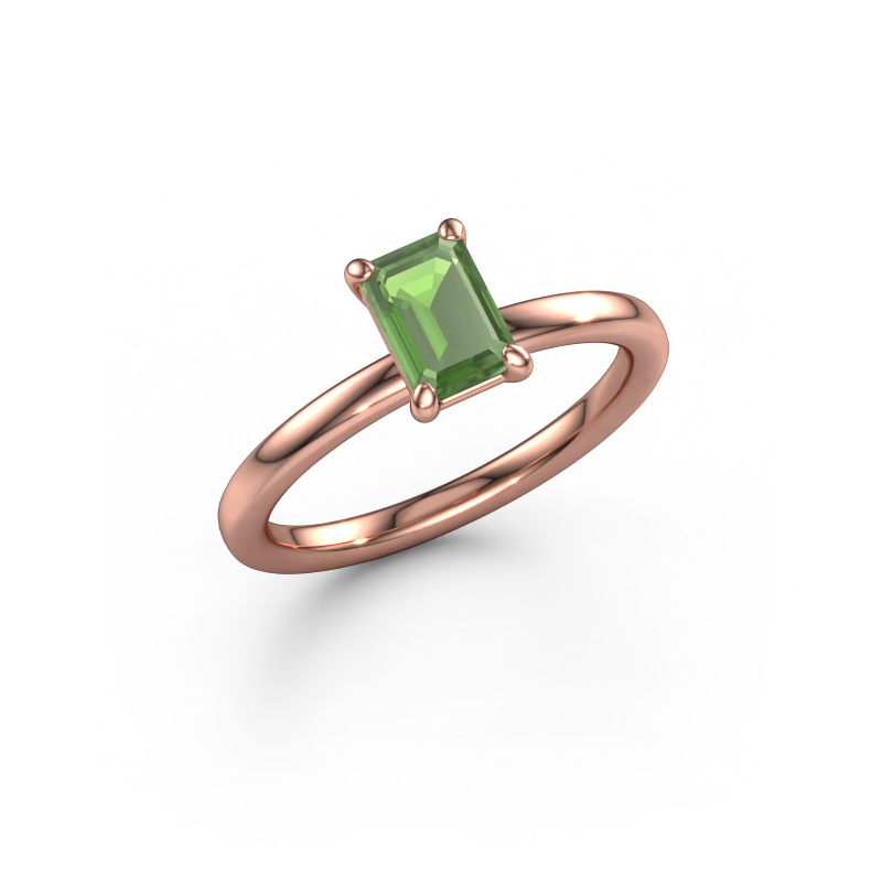 Image of Engagement ring Simone EME 1 585 rose gold Tourmaline green 6.5x4.5 mm