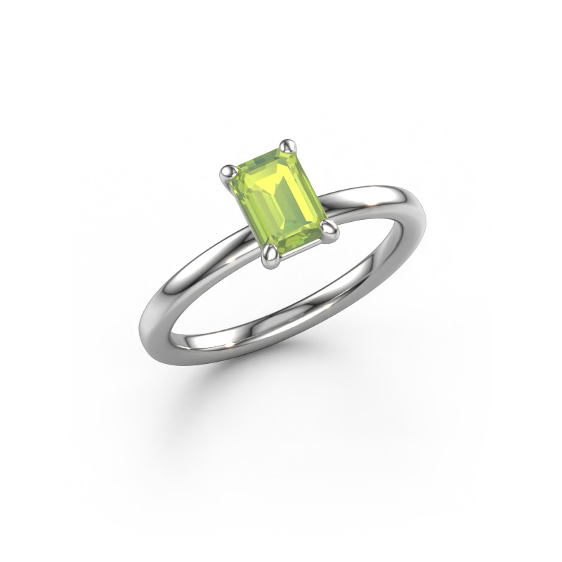 Image of Engagement ring Simone EME 1 950 platinum Peridot 6.5x4.5 mm