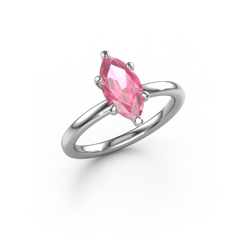 Image of Engagement ring Simone MRQ 1 950 platinum Pink sapphire 11x5.5 mm