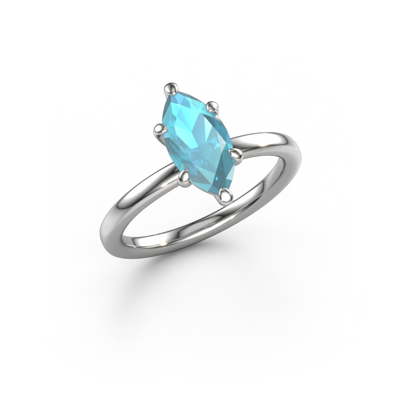 Image of Engagement ring Simone MRQ 1 950 platinum Blue topaz 11x5.5 mm
