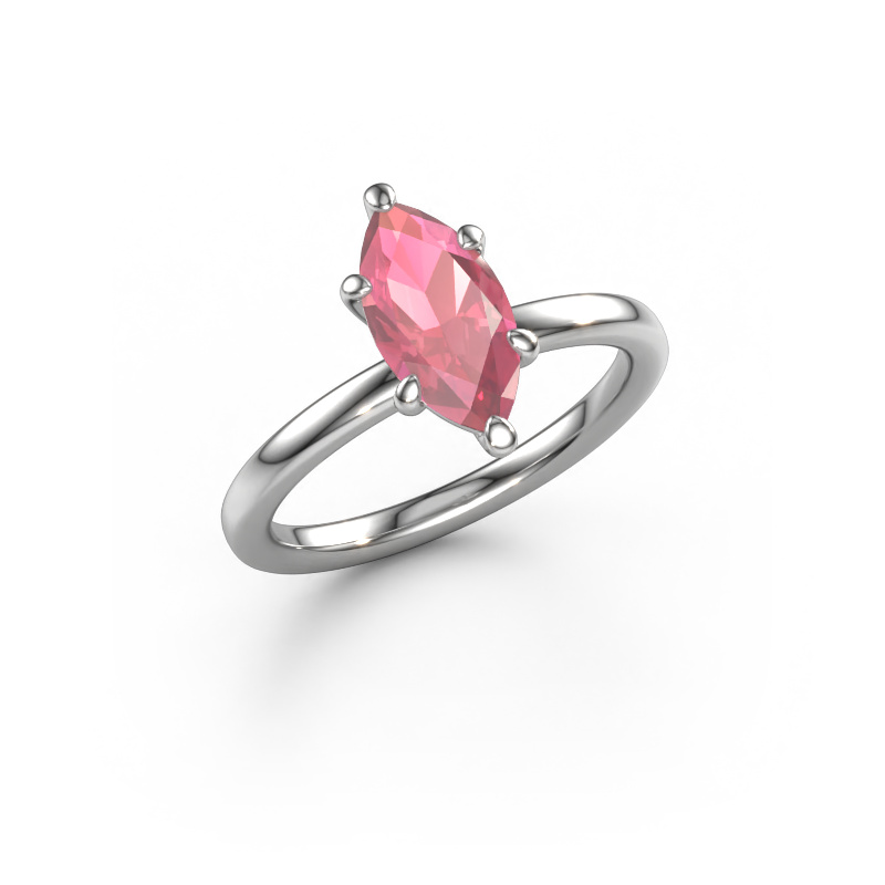 Image of Engagement ring Simone MRQ 1 585 white gold Tourmaline pink 11x5.5 mm