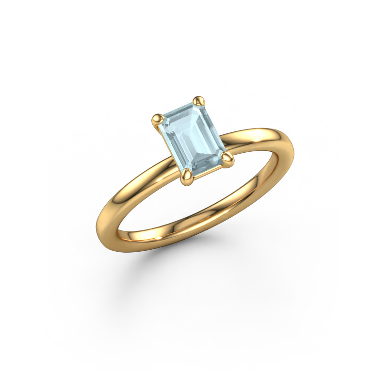 Bild von Verlobungsring Simone EME 1 585 Gold Aquamarin 6.5x4.5 mm