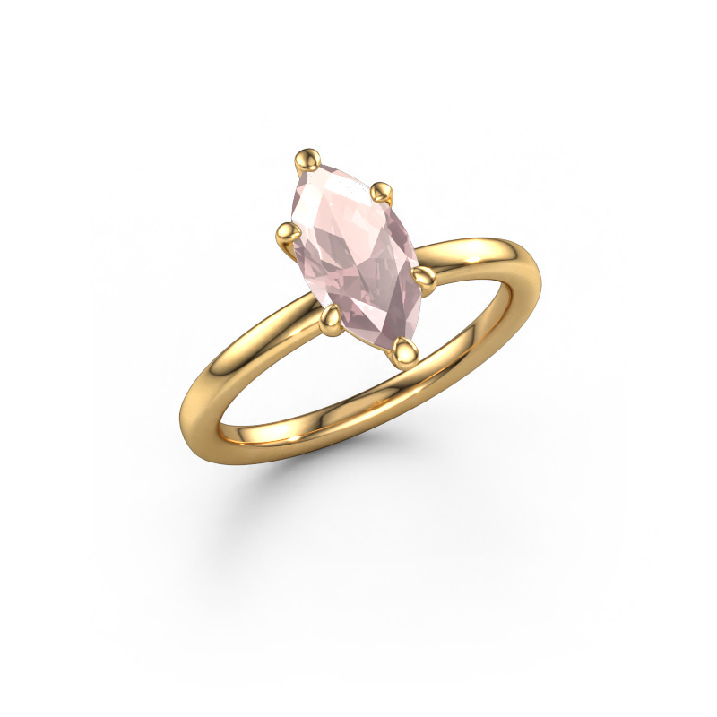 Image of Engagement ring Simone MRQ 1 585 gold Morganite champagne 11x5.5 mm
