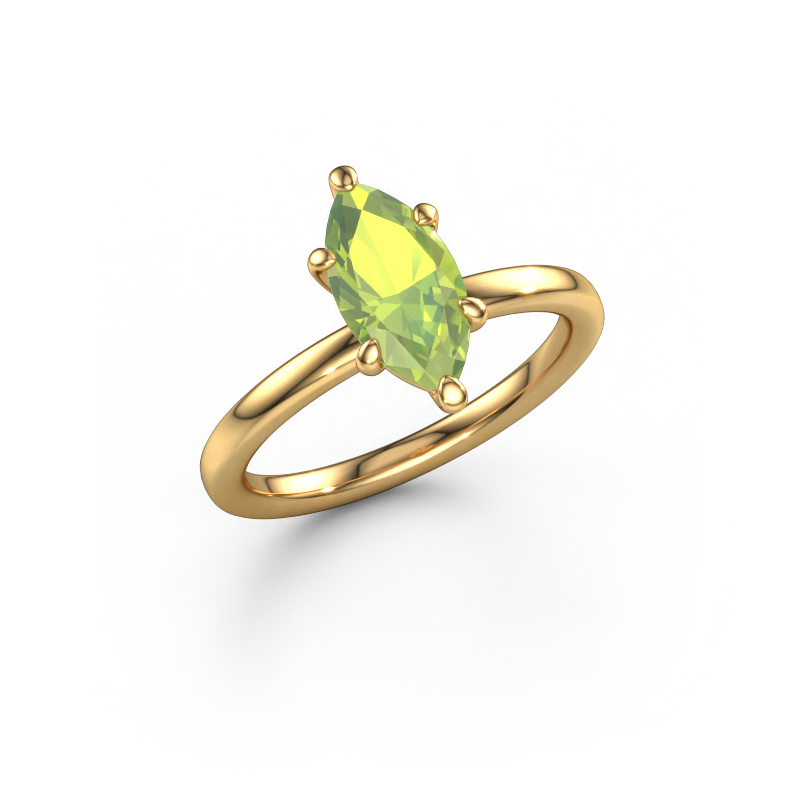 Image of Engagement ring Simone MRQ 1 585 gold Peridot 11x5.5 mm