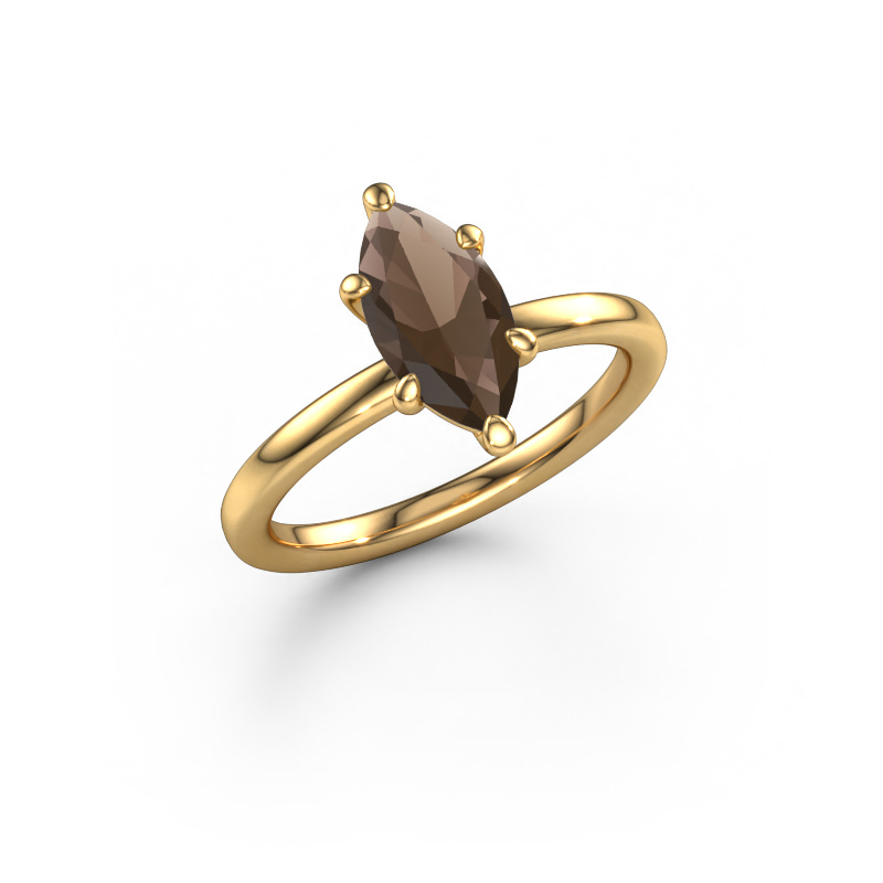 Image of Engagement ring Simone MRQ 1 585 gold Smokey quartz 11x5.5 mm