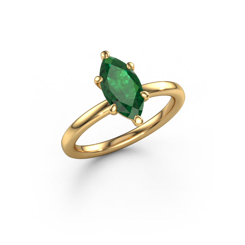 Image of Engagement ring Simone MRQ 1 585 gold Emerald 11x5.5 mm