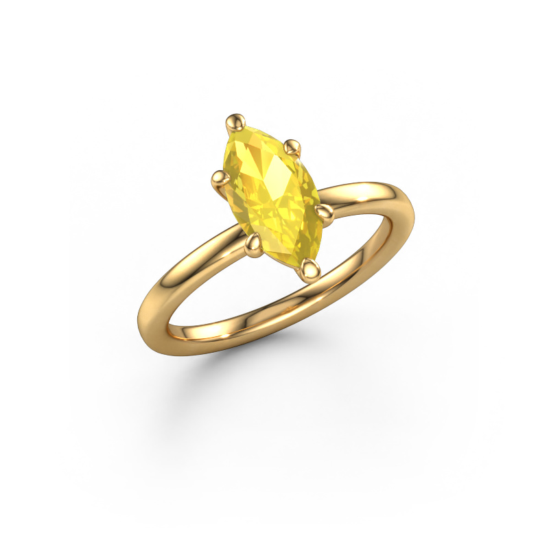 Image de Bague de fiançailles Simone MRQ 1 585 or jaune Saphir jaune 11x5.5 mm