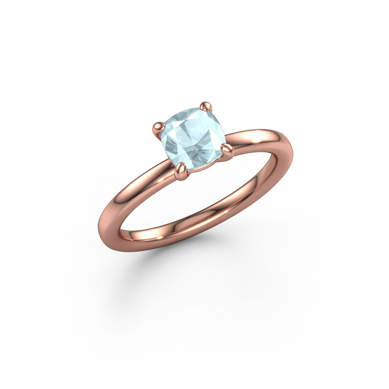 Image of Engagement ring Simone CUS 1 585 rose gold Aquamarine 5.5 mm