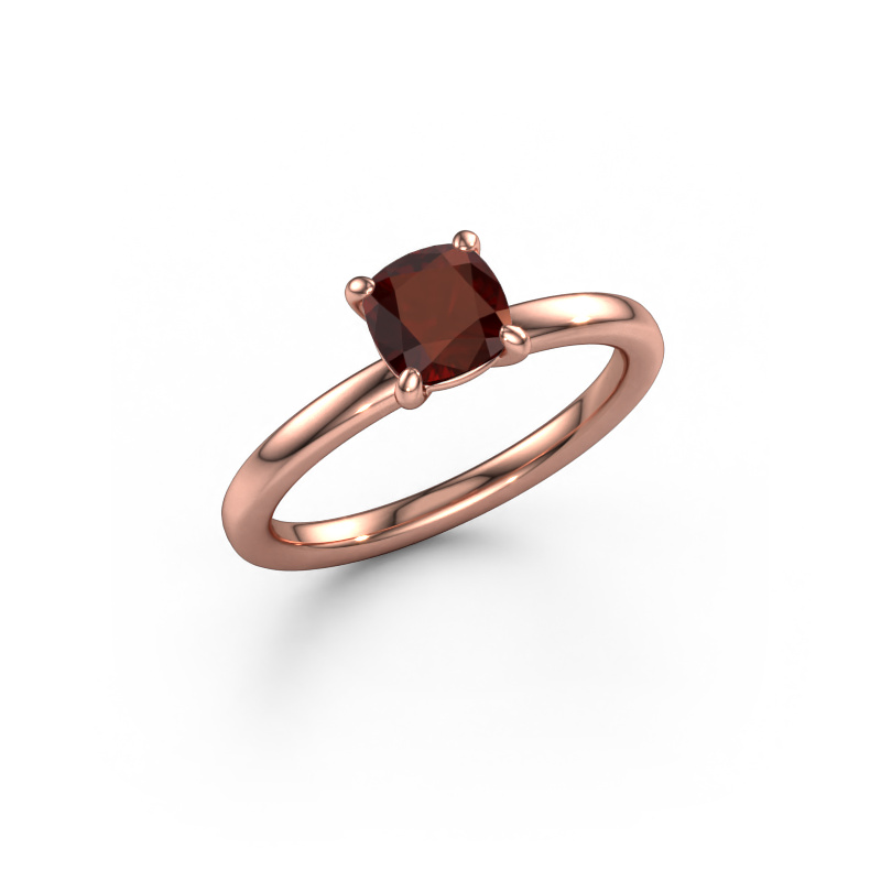 Image of Engagement ring Simone CUS 1 585 rose gold Garnet 5.5 mm