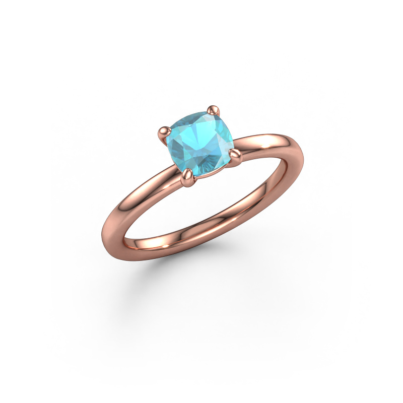 Bild von Verlobungsring Simone CUS 1 585 Roségold Blau Topas 5.5 mm