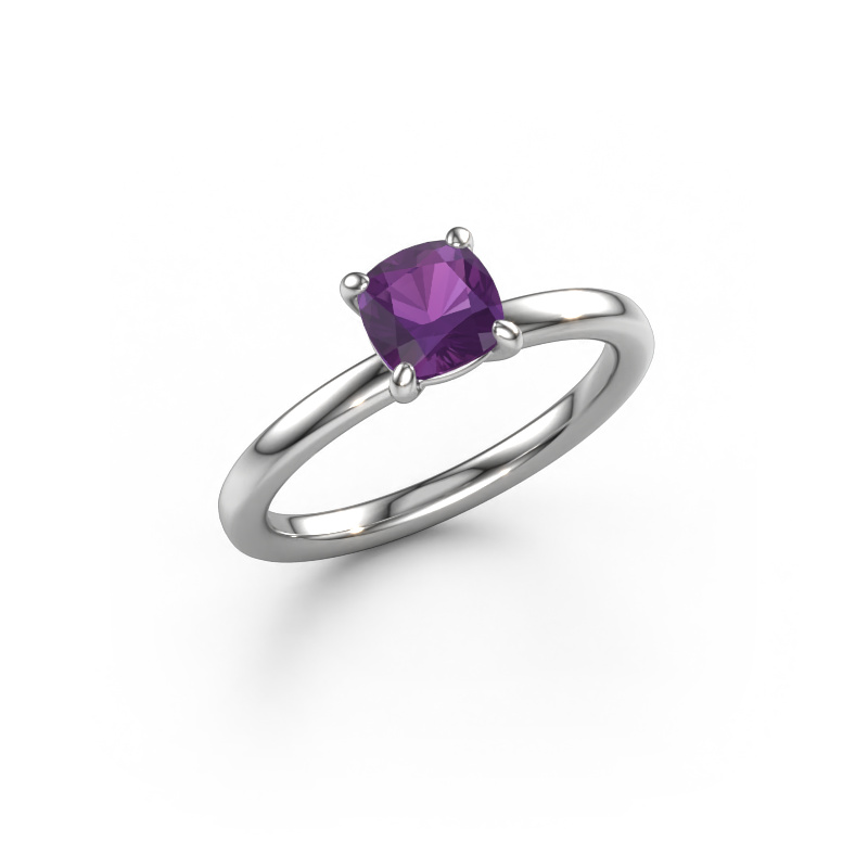 Image of Engagement ring Simone CUS 1 585 white gold Amethyst 5.5 mm