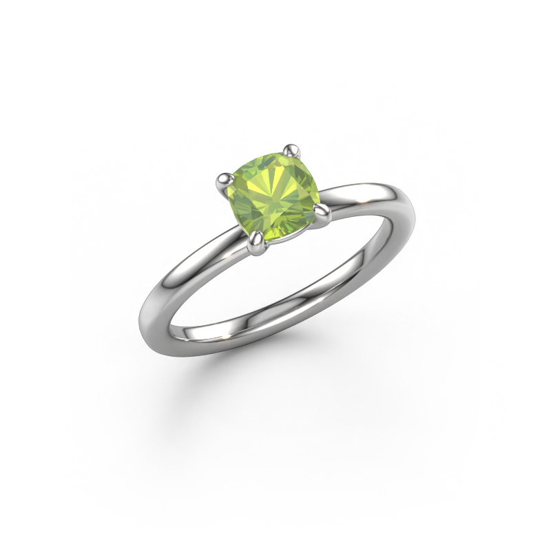 Image of Engagement ring Simone CUS 1 585 white gold Peridot 5.5 mm