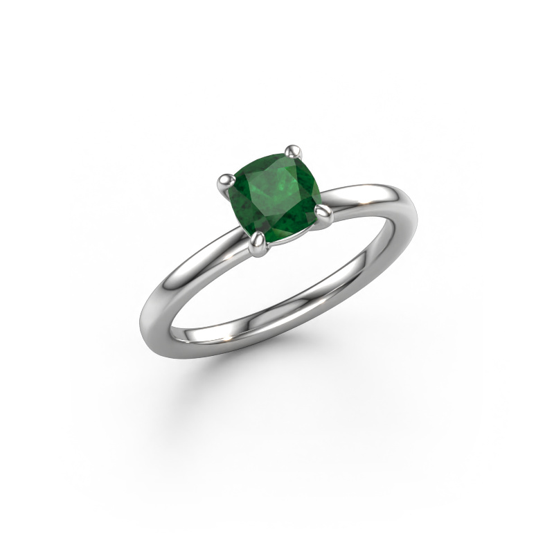 Image of Engagement ring Simone CUS 1 950 platinum Emerald 5.5 mm