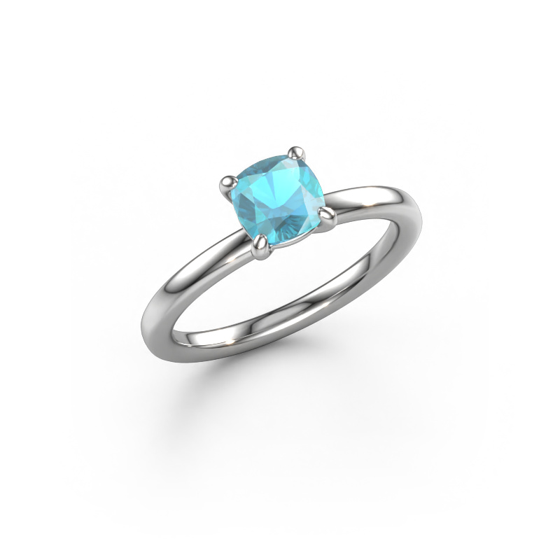 Image of Engagement ring Simone CUS 1 950 platinum Blue topaz 5.5 mm