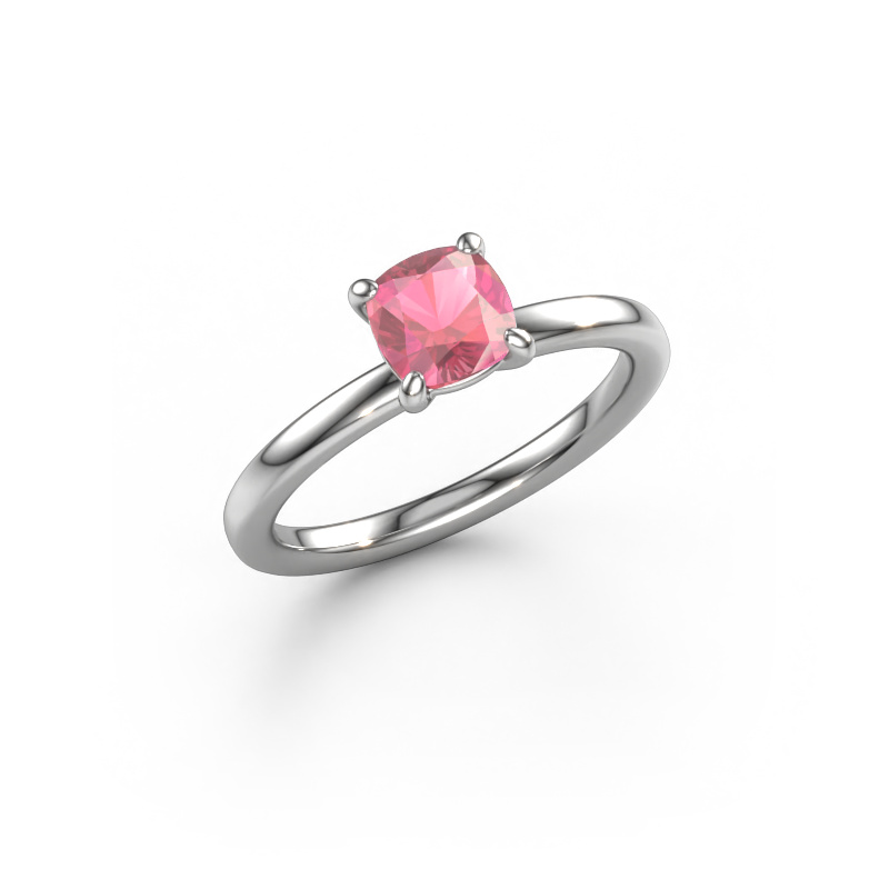 Image of Engagement ring Simone CUS 1 950 platinum Tourmaline pink 5.5 mm