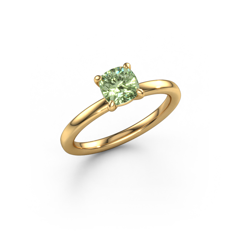 Afbeelding van Verlovingsring Simone CUS 1 585 Goud Groene lab grown diamant 5.5 mm