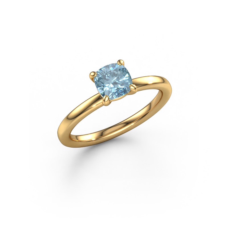 Afbeelding van Verlovingsring Simone CUS 1 585 Goud Blauwe lab grown diamant 5.5 mm