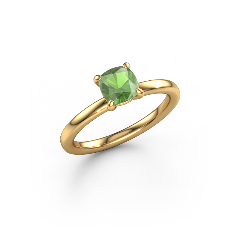 Image of Engagement ring Simone CUS 1 585 gold Tourmaline green 5.5 mm