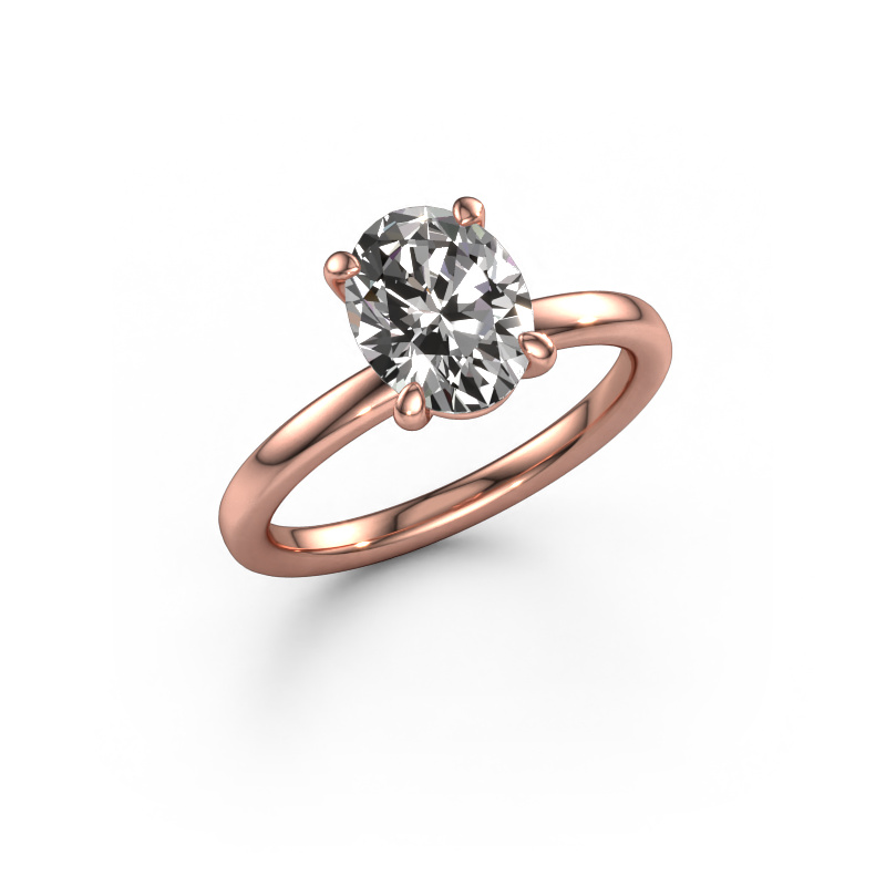 Image of Engagement ring Simone OVL 1 585 rose gold Custom diamond 9x7 mm