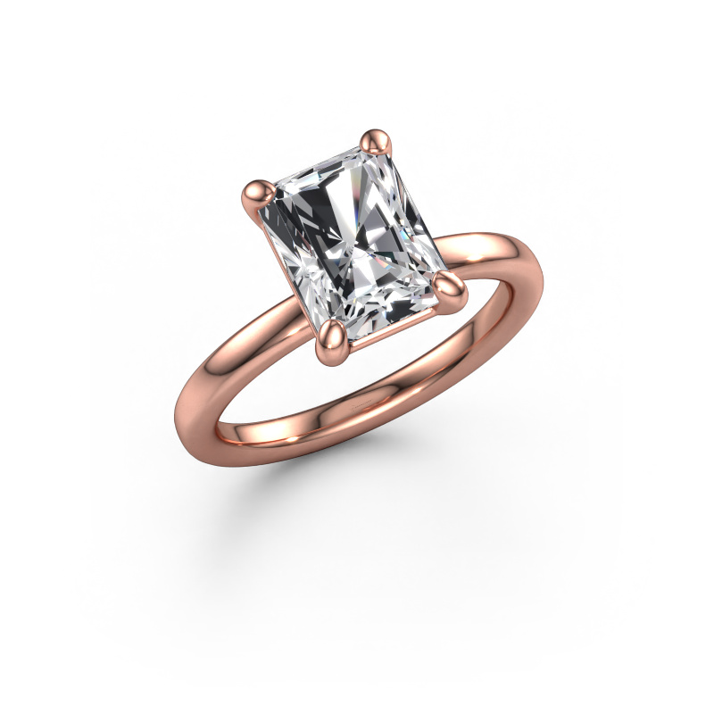 Image de Bague de fiançailles Simone RAD 1 585 or rose Diamant synthétique 2.50 crt
