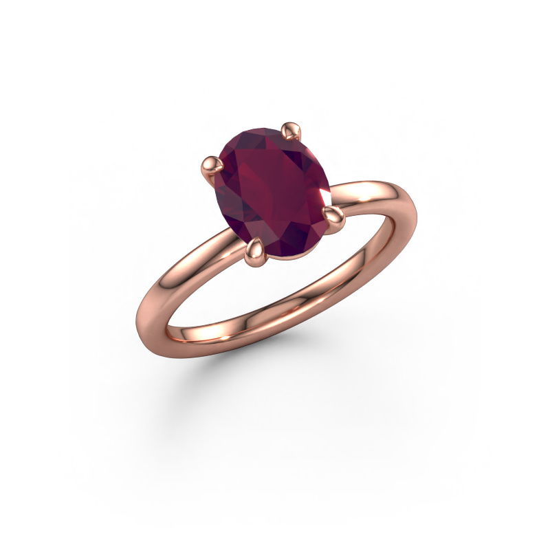 Image de Bague de fiançailles Simone OVL 1 585 or rose Rhodolite 9x7 mm