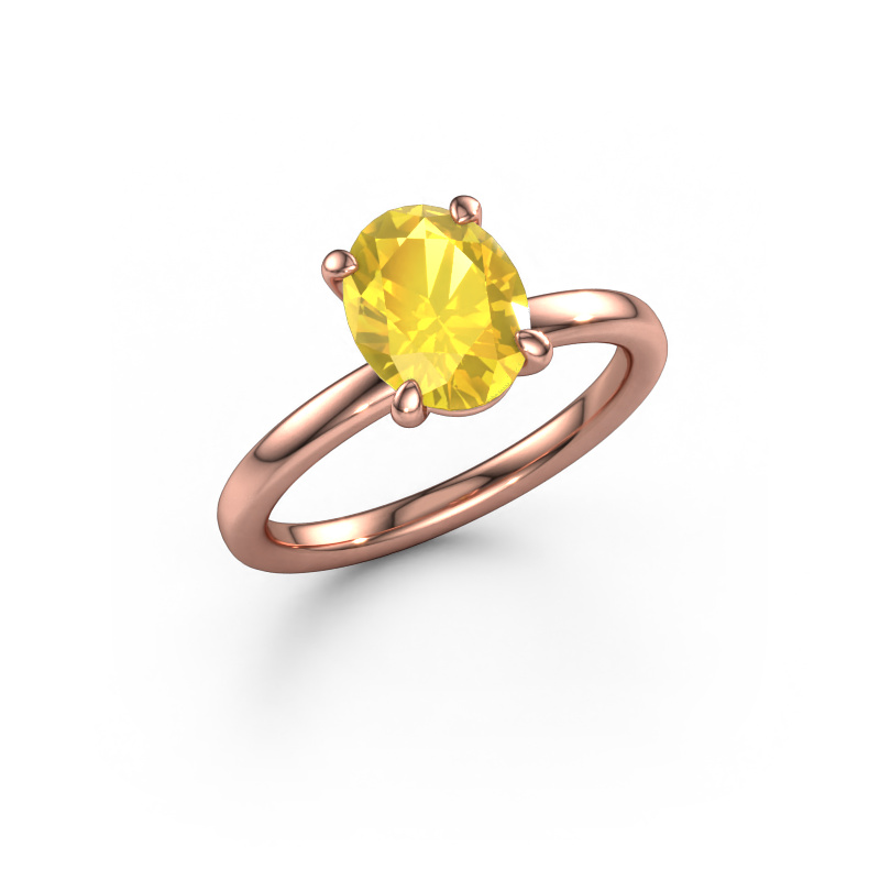 Bild von Verlobungsring Simone OVL 1 585 Roségold Gelb Saphir 9x7 mm
