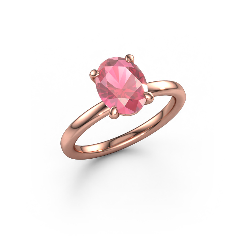 Image of Engagement ring Simone OVL 1 585 rose gold Tourmaline pink 9x7 mm