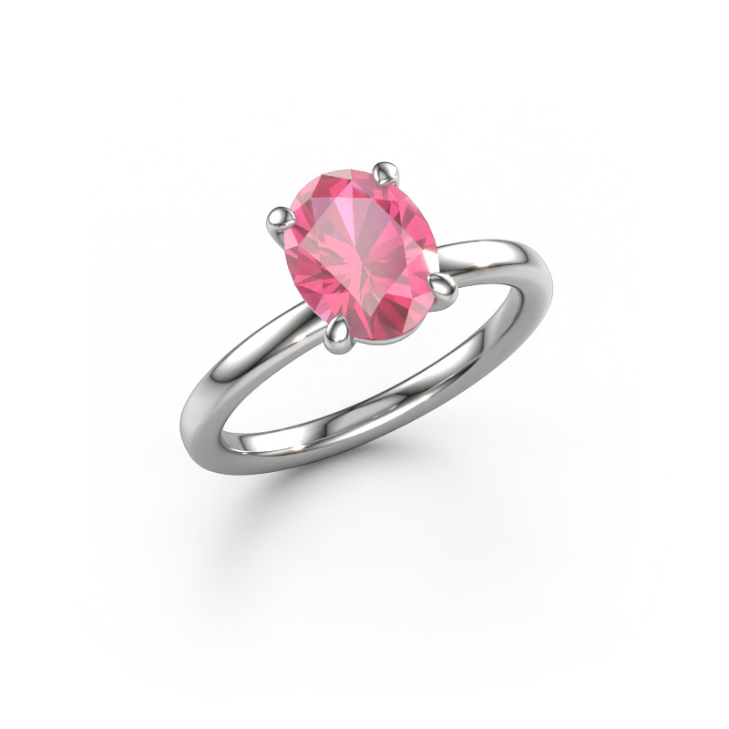 Image de Bague de fiançailles Simone OVL 1 950 platine Saphir rose 9x7 mm