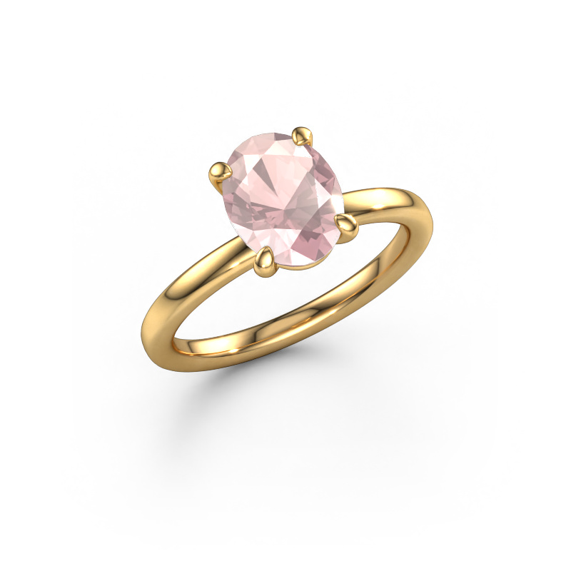 Image of Engagement ring Simone OVL 1 585 gold Morganite champagne 9x7 mm