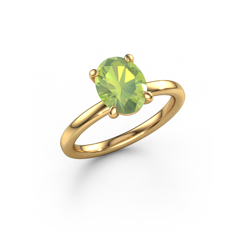 Image of Engagement ring Simone OVL 1 585 gold Peridot 9x7 mm