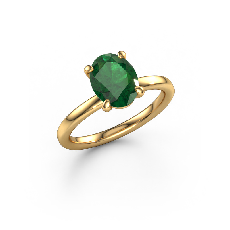 Image of Engagement ring Simone OVL 1 585 gold Emerald 9x7 mm