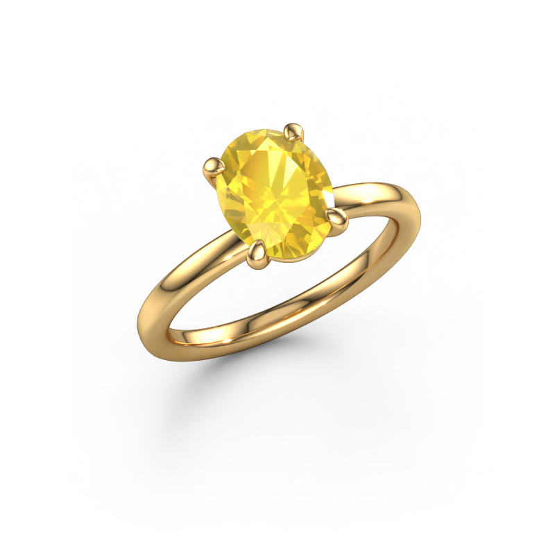 Bild von Verlobungsring Simone OVL 1 585 Gold Gelb Saphir 9x7 mm