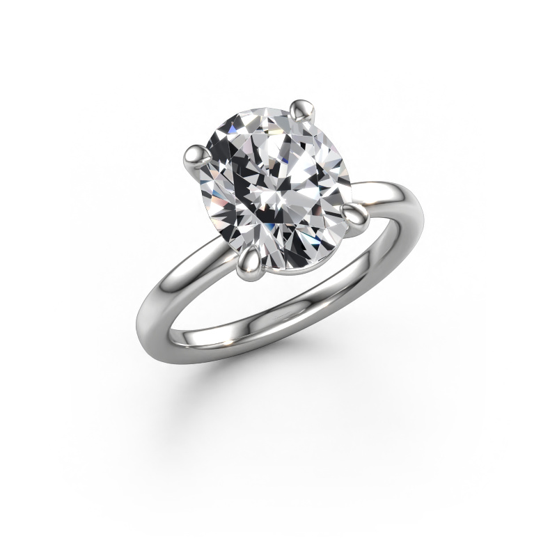 Image de Bague de fiançailles Simone OVL 1 585 or blanc Diamant synthétique 3.85 crt