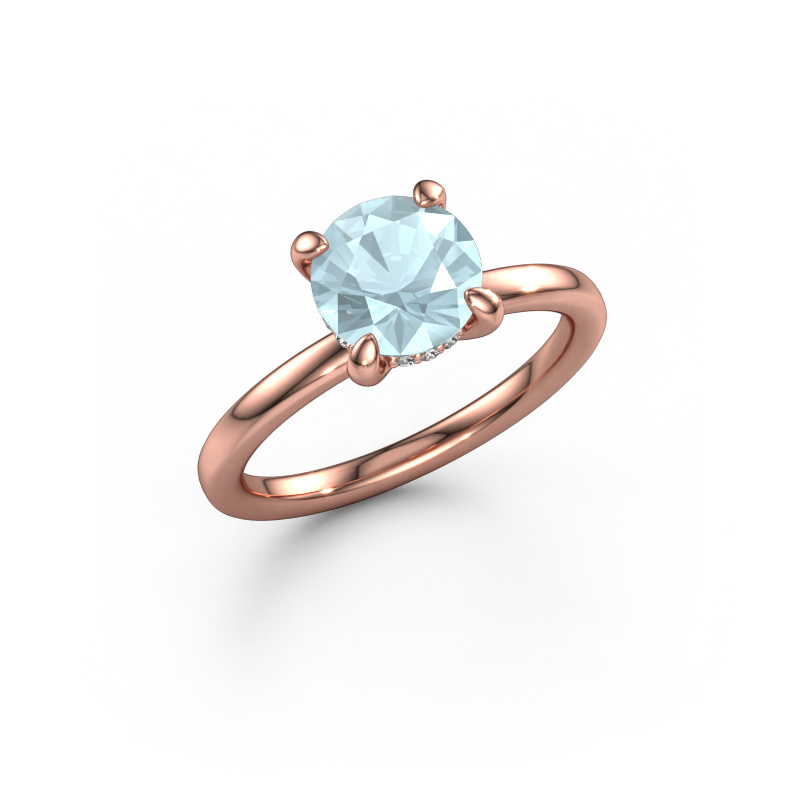 Bild von Verlobungsring Simone RND 2 585 Roségold Aquamarin 7.3 mm