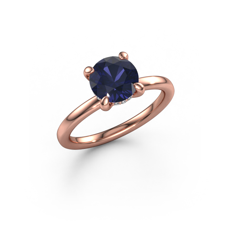Image of Engagement ring Simone RND 2 585 rose gold Sapphire 7.3 mm