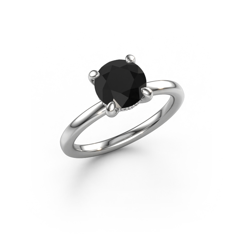 Image of Engagement ring Simone RND 2 585 white gold Black diamond 1.91 crt