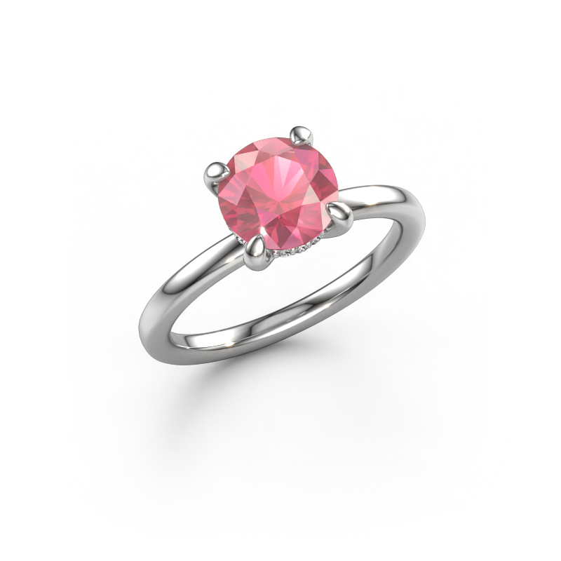 Image of Engagement ring Simone RND 2 585 white gold Tourmaline pink 7.3 mm