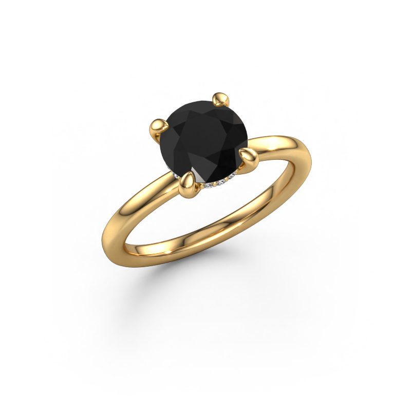 Image of Engagement ring Simone RND 2 585 gold Black diamond 1.91 crt