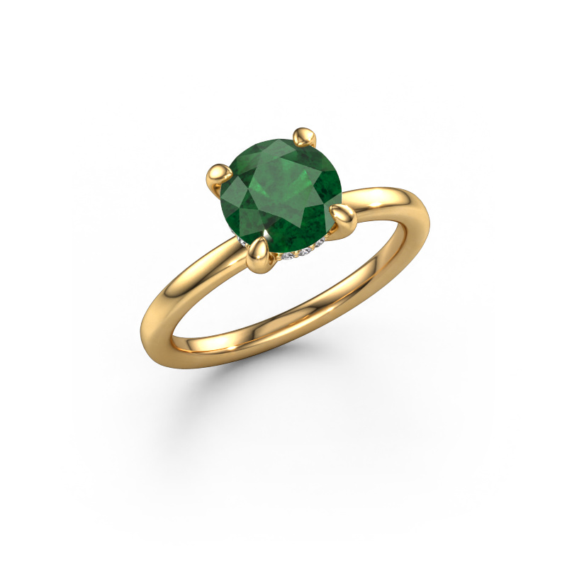 Image of Engagement ring Simone RND 2 585 gold Emerald 7.3 mm